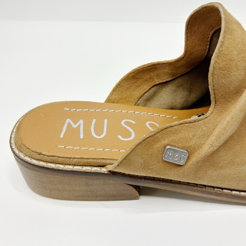 MUSSE & CLOUD Slip On Tan Suede Mules Coastal Cowgirl Western Boho 37 US 6.5-7 - Picture 5 of 8